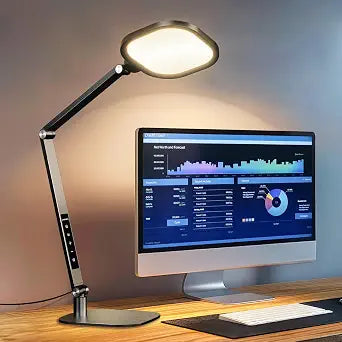 LitONES Desk Lamp for Home Office, Tall Computer Ring Light with CRI 97.8
