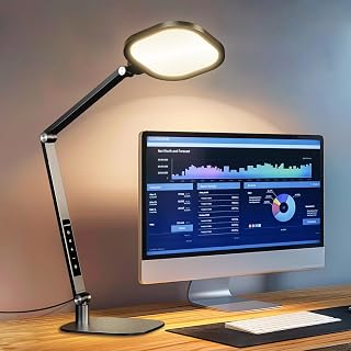 LitONES Desk Lamp for Home Office, Tall Computer Ring Light with CRI 97.8 - Image 1