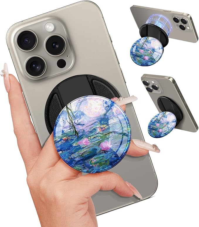 Kidcube Phone Grip Compatible with Magsafe - Magnetic Phone Grip Stand Cute Design Finger Grip Kickstand Ring Holder Women Girls Compatible with Magsafe Accessories for iPhone 16/15/14/13/12 Series