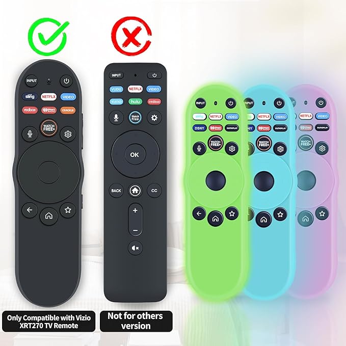 [3-Pack] RETROSUN XRT270 Remote Cover for Vizio Smart TV Remote Easier to Find, Silicone Controller Case Sleeve Compatible with Vizio XRT270 Series (Fluorescent Green/Blue/Pink)