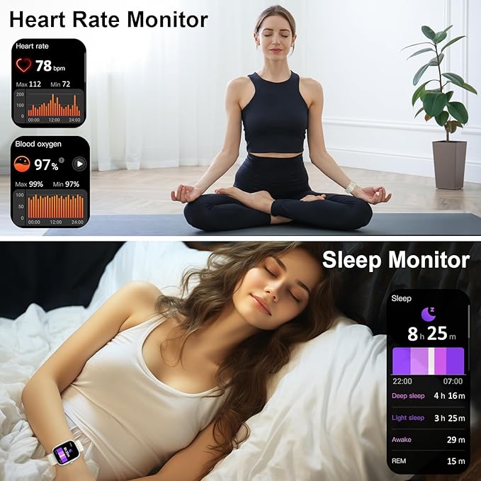 Smart Watch for Men Women (Answer/Make Call), 2025 New 1.91" HD SmartWatch, Fitness Watch with 120+ Sport Modes, IP68 Waterproof, Heart Rate/Sleep Monitor, Pedometer, Activity Tracker for Android iOS