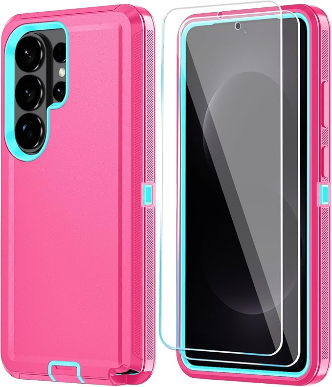 ONOLA Phone Case for Samsung Galaxy S26 Ultra Case with HD Screen Protector, Heavy Duty Shockproof & Dropproof 3-Layer Cover Phone Case for Galaxy S26 Ultra 6.9'',PinkSkyBlue