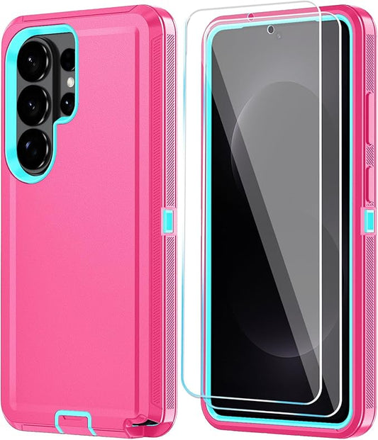 ONOLA Phone Case for Samsung Galaxy S26 Ultra Case with HD Screen Protector, Heavy Duty Shockproof & Dropproof 3-Layer Cover Phone Case for Galaxy S26 Ultra 6.9'',PinkSkyBlue