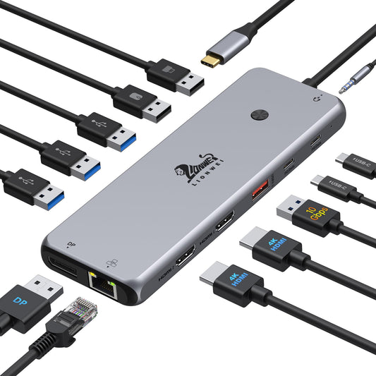 Docking Station Dual Monitor 4K HDMI 13-in-1 USB C H | USB Hubs - Image 1