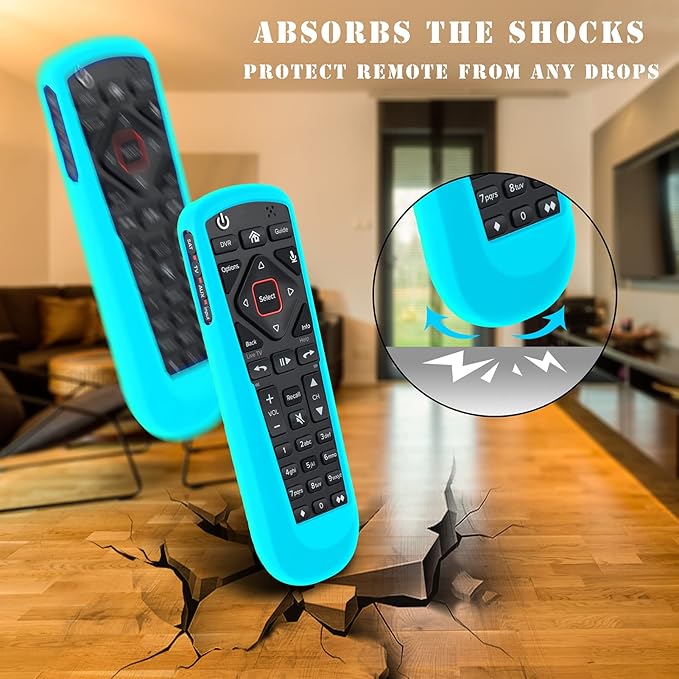 4 Pack Cover for Dish Network Remote, Case for Dish TV Remote Control 52.0/54.0 Replacement, Silicone Skin Sleeve Glow in The Dark Green Blue Purple White