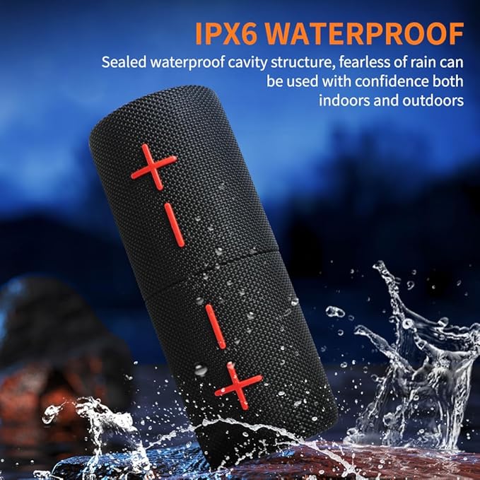 2 in 1 Magnetic Dual Splittable Bluetooth Speaker, IPX6 Waterproof Split Portable Wireless Speaker with 20W Loud Stereo Sound, Bluetooth V5.3, 24H Playtime, Multiple pairing for Home,Outdoor or Travel