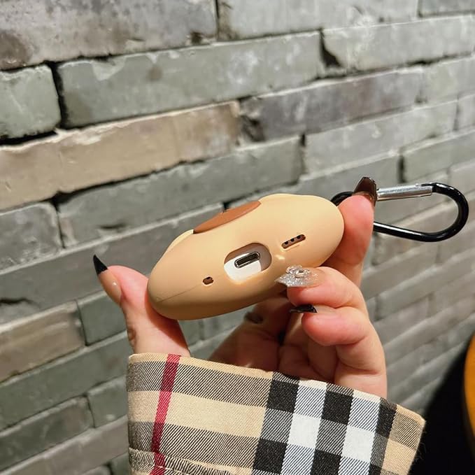 Wireless Charging Earphone Case Compatible with Airpods 4, Cute Animal Kapibala Design Soft Silicone Full Body Protective Skin Cover, Kids Girls Women Cartoon Earbuds Accessories