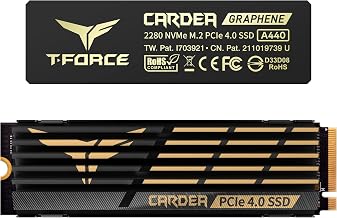 TEAMGROUP T-Force CARDEA A440 Graphene & Aluminum Heatsink 1TB DRAM SLC Cache 3D NAND TLC NVMe Phison E18 PCIe Gen4x4 M.2 2280 Internal SSD Read/Write 7,000/5,500 MB/s TM8FPZ001T0C327 - Image 1