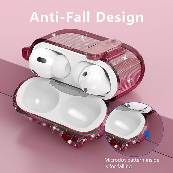 Case for Apple Airpods iPods Pro 3 Cases Cover Clear 2025 Cute Women, VISOOM Cute Air Pods Pro 3 Case Clear Transparent Airpods iPods Pro 3rd Gen Protective Cases with Keychain/Lock/Cleaning Kit