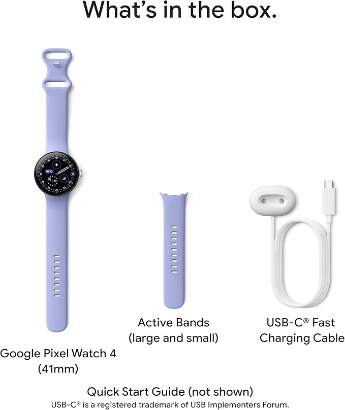 Google Pixel Watch 4 (41mm) - Android Smartwatch with Heart Rate and Sleep Tracking - 30-Hour Battery - Fitness Tracking - Google AI - Champagne Gold Aluminum Case - Lemongrass Active Band - Wi-Fi