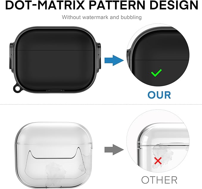 Maxjoy for AirPods Pro 3rd Generation Case with Lock, Cute AirPods Pro 3 Case Lock Protective Hard AirPod Pro 3 Cover for Women Men with Keychain for Airpod Pro 3rd Gen Cover 2025, Black