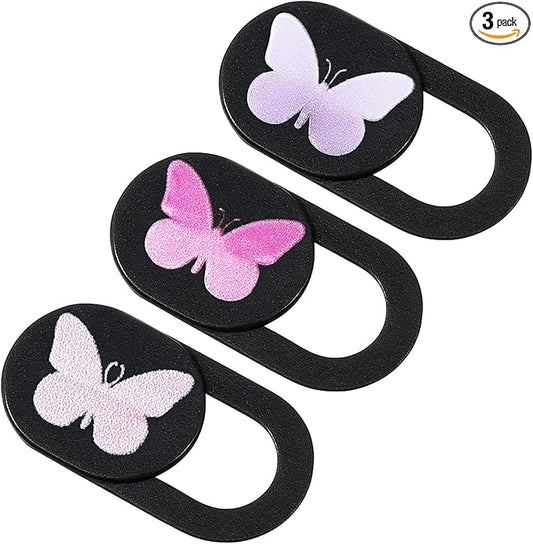 3 Pcs Webcam Cover Slide Butterfly Design Ultra-Thin Laptop Camera Cover Slide Web Cam Privacy Blocker for Desktop Laptop Computer Smartphone Tablet to Protect Your Privacy and Security