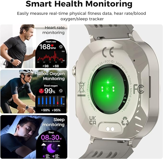 Smart Watch, 2026 AMOLED 1.43" Smartwatch for Men Women(Answer/Make Call), 60 Days/130+ Sports/Flashlight, Heart Rate/Sleep Monitor, IP68 Waterproof Fitness Activity Tracker for Android iOS