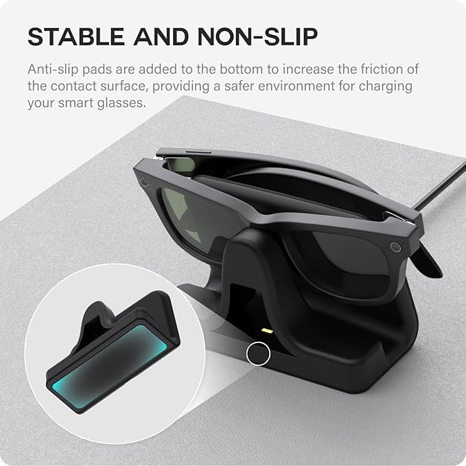 TUSITA Charging Stand & Cable Compatible with Ray-Ban Meta (Gen 1 2) Smart Glasses, USB-C
