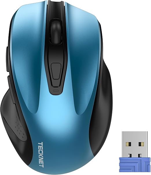 TECKNET Wireless Mouse, 2.4G Ergonomic Computer Mouse, 2600 DPI, Azure - Image 6