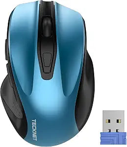 TECKNET Wireless Mouse, 2.4G Ergonomic Computer Mouse, 2600 DPI, Azure - Image 1