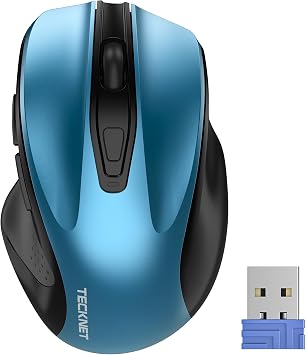 TECKNET Wireless Mouse, 2.4G Ergonomic Computer Mouse, 2600 DPI, Azure - Image 2