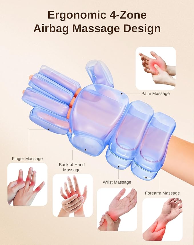 arboleaf Hand Massager with Heat and Compression, Gifts for Women Men Mom Dad, 6 Modes and 3 Heating Options, Cordless & Powerful Hand Massager for Finger, Wrist, Palmand Lower Forearm