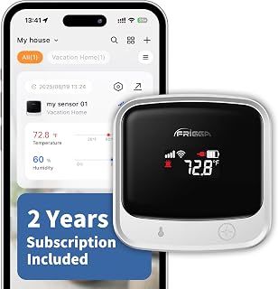 Frigga 4G Cellular Temperature & Humidity Monitor with Email App Alerts