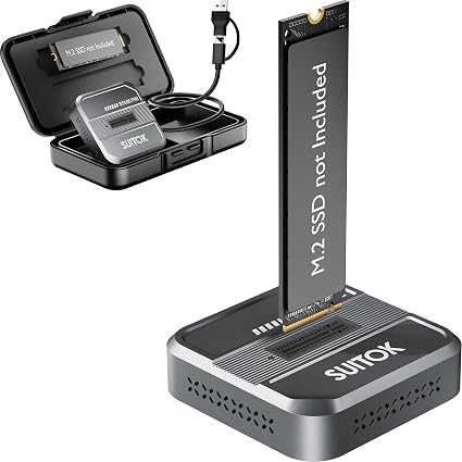 M.2 NVMe SATA SSD Reader with Protective Case 10Gbps Triple Cooling