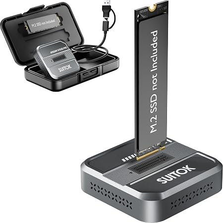 M.2 NVMe SATA SSD Reader with Protective Case 10Gbps Triple Cooling