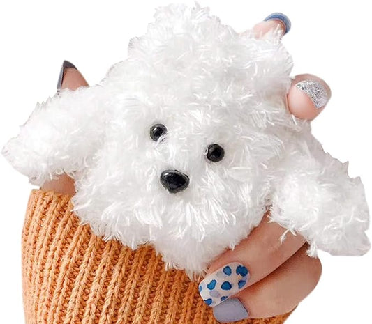 SGVAHY Furry Case for AirPods Pro 3rd Generation Funny Cute 3D Cartoon Plush Design Soft Warm Fluffy AirPod Pro 3 Cover with Keychain Kawaii Anti-Fall Protective Case Women Girls(Teddy White)
