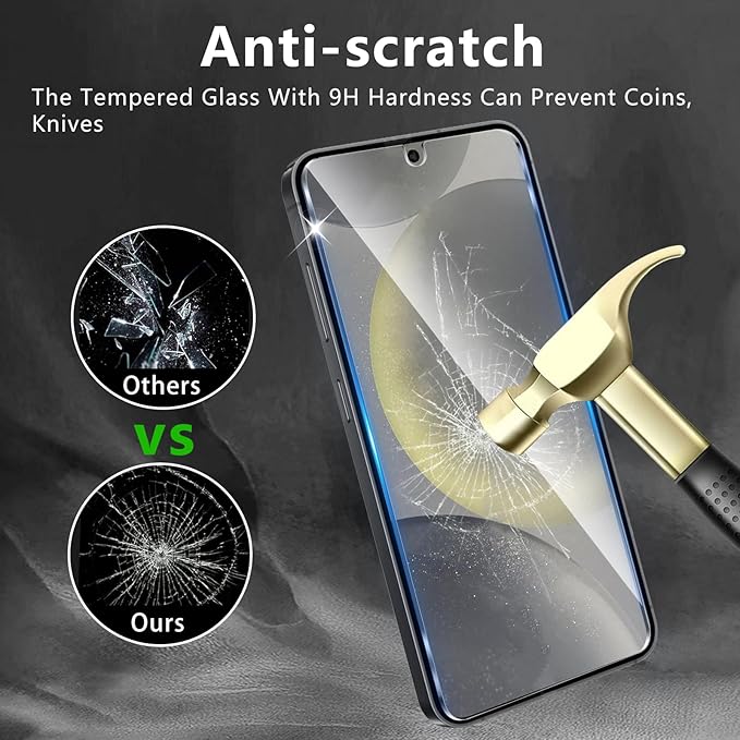 3 Pack Screen Protector Designed for Galaxy S24 with 3 Pack Tempered Glass Camera Lens Protector,Ultra HD Clear,9H Hardness,Easy Install - Case Friendly,Scratch Resistant