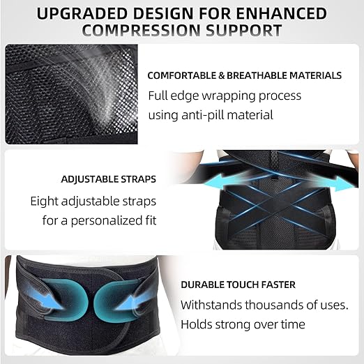 Upgraded Posture Corrector for Women & Men, Back Brace for Upper/Lower Back Pain, Herniated Disc, Sciatica，Adjustable Support & Bionic Panel XL (38"-42")