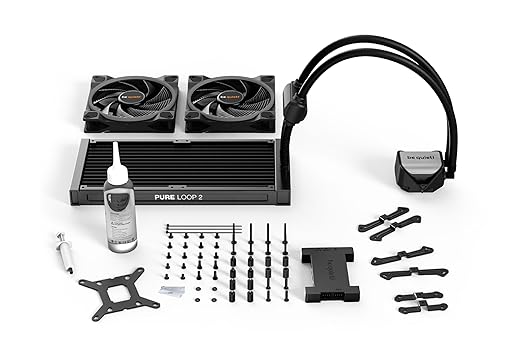 be quiet! Pure Loop 2 FX 280mm, CPU Liquid Cooler for Intel Core i3/i5/i7 or AMD Ryzen 3/5/7, ARGB LED Illumination, 2X Light Wings PWM high-Speed Fan -BW014