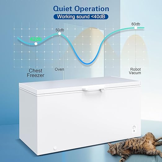 18.0 Cu.Ft Deep Freezer, Large Chest Freezer for Families with Removable Basket& 8 Adjustable Thermostat, Energy Saving Freezer Front Drain Free Standing Top Open Door for Home, Kitchen, White