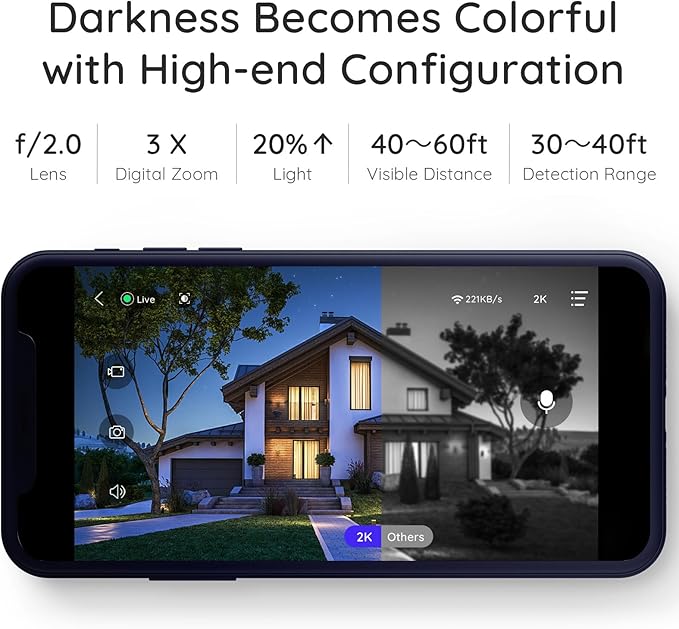 Wireless Outdoor Security Camera Wireless 2K Camera for Home Security Battery Security Cameras 2.4GHz WiFi Smart Motion Detection,Color Night Vision,Waterproof, Cloud/SD Storage(2 Pack)