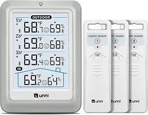 Indoor Outdoor Thermometer Wireless 4.5 Inch Display Digital Hygrometer