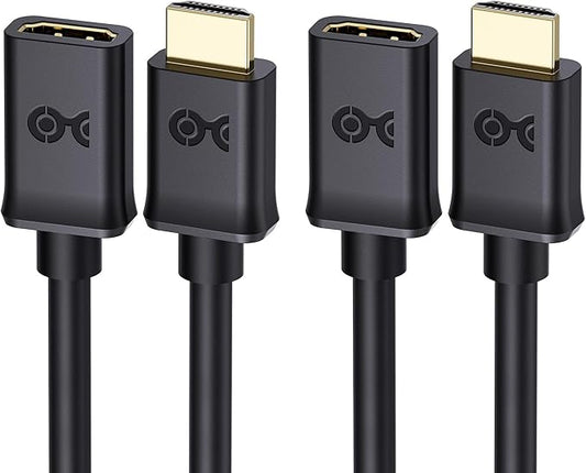 Cable Matters 2-Pack High Speed HDMI Extension Cable 6 ft (Male to Female HDMI Extender Cable) with Ethernet - 3D and 4K Resolution Ready