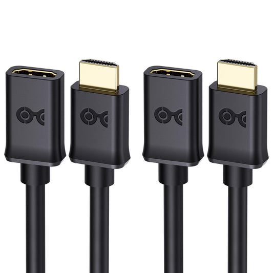 Cable Matters 2-Pack High Speed HDMI Extension Cable 6 ft (Male to Female HDMI Extender Cable) with Ethernet - 3D and 4K Resolution Ready