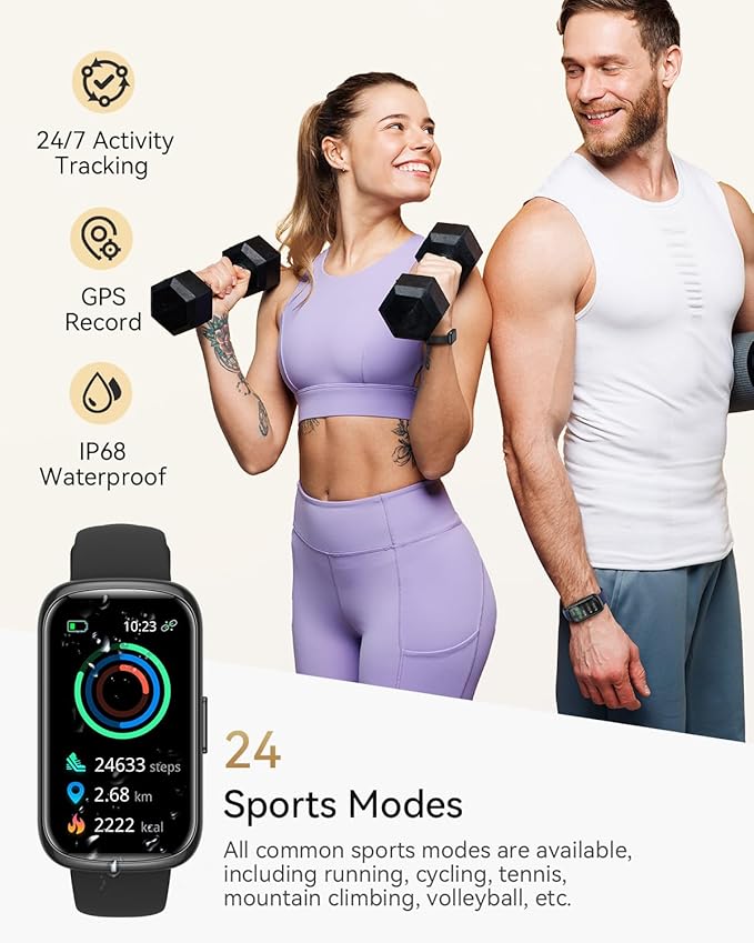 Fitness Tracker, Smart Watches for Women Men with Heart Rate/SpO2/Sleep Monitor, IP68 Waterproof Fitness Watches for Women Men, Step Tracker & Smart Watch for Android iPhone,Pedometer Watch, Gift