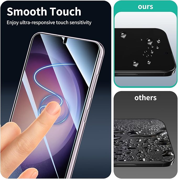 3*Screen Protector for Samsung Galaxy S22/S23 with a Installation Alignment Aid, HD Tempered Glass Film, Impact-Protection [9H Hardness][Anti-Shatter][Anti-Scratch][2.5D Curved Edges]