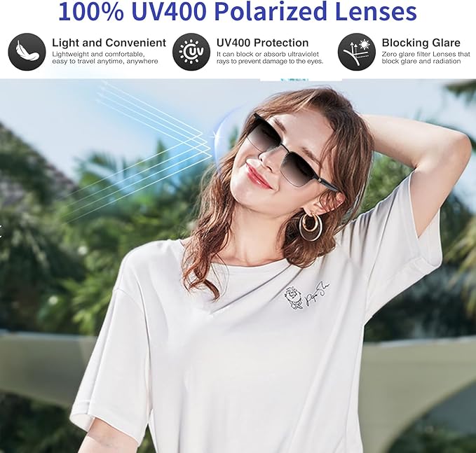 Al Smart Glasses for Men Women - Bluetooth Translation Glasses with 169 Languages, Photochromic Lenses-UV/Blue Light Protection, Music & Calls, Al Vioce Assistant, Travel Meeting Business Trade-Gold