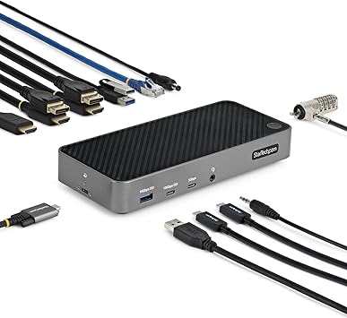 StarTech Universal USB-C Triple 4K Dock, MacBook Pro Air & Windows, HDMI DP