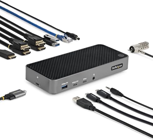 StarTech Universal USB-C Triple 4K Dock, MacBook Pro Air & Windows, HDMI DP