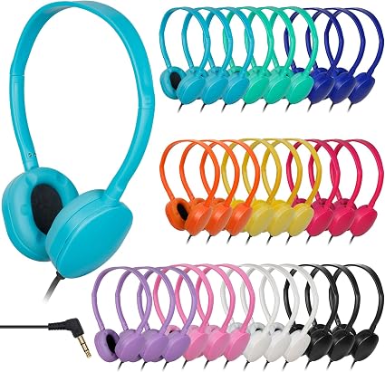 100 Pack Bulk Headphones for Classroom School,Wholesale Earphones