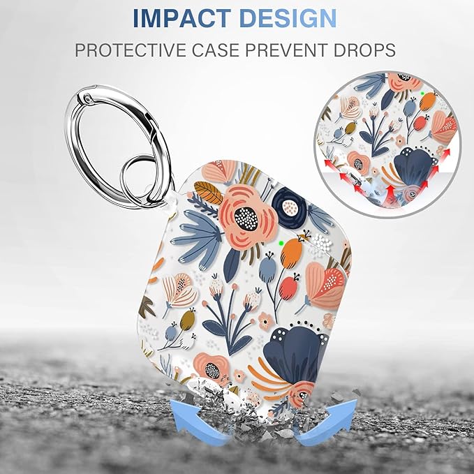 Maxjoy for Airpods Case, Flowers Design Airpods 1st and 2nd Generation Case Cover for Air Pods Men Boys Girls Kids,Kawaii Cases for Apple Airpods 1/2,Skeleton Red Flowers