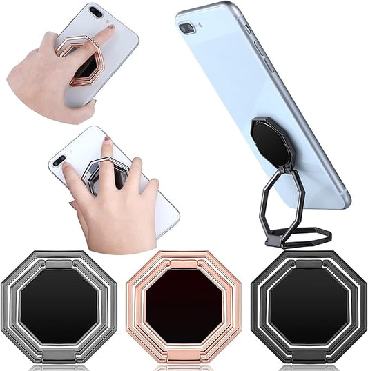 Frienda 3 Pieces Phone Ring Holder Stand Finger Kickstand 360 Degree Rotation Foldable Phone Grip Metal Cellphone Stand for Magnetic Car Mount Desk, Compatible with Most Smartphones, 3 Colors