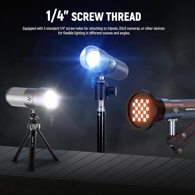 NEEWER Basics RGB Photography Flashlight, 4 Colors/20 GOBO Filters/CRI95+/7500mAh, 10W 6300K Portable LED Video Spotlight Patterned Ambient Aluminum Sunset Light for Recording Studio Lighting, FL10