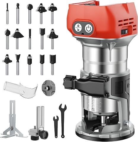 Cordless Compact Router Compatible with Milwaukee 18V Battery (Bare Tool)