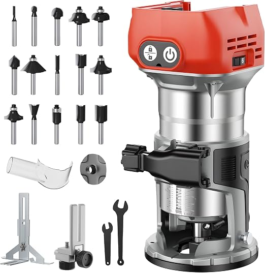 Cordless Compact Router Compatible with Milwaukee 18V Battery (Bare Tool)