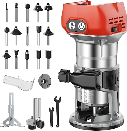 Cordless Compact Router Compatible with Milwaukee 18V Battery (Bare Tool)