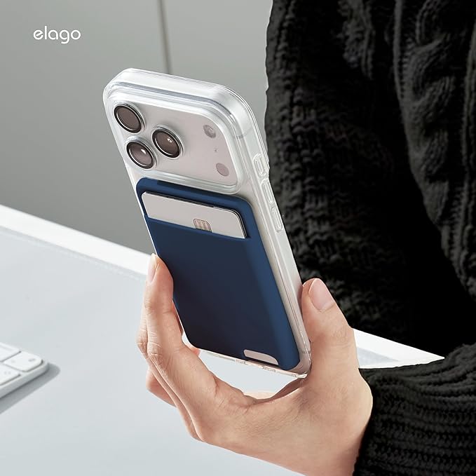 elago Magnetic Wallet Card Holder 2-Cards Compatible with MagSafe for iPhone - Secure Phone Wallet, Long Last Silicone, Scratch and Damage Protection