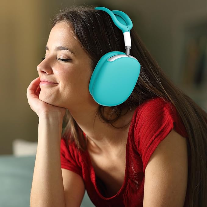 ATUAT for AirPods Max Headphones Case, Protective Silicone Case Cover Skin Accessories Anti-Scratch for Women Men for Apple AirPods Max 2024/2020 (USB-C/Lightning), Teal