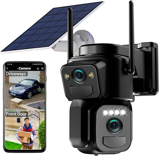 Uniter 6MP Dual Lens Security Cameras,Solar Powered Camera Wireless Outdoor - Image 6