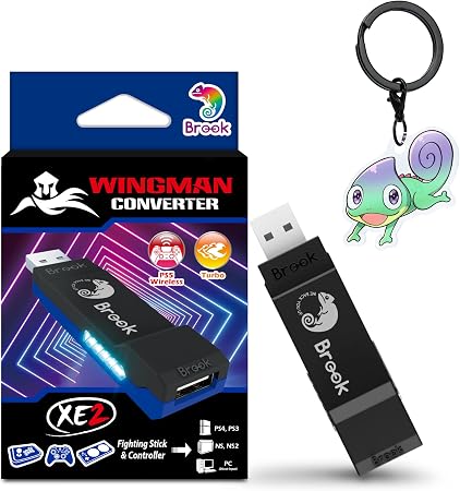 Brook Wingman XE2 Wireless Controller Adapter [Exclusive Version] 2-in 1 Converter for PS5, PS4, Xbox Series, NS, NS 2 & PC Supports Turbo, Remap, Lag-Free Play Includes Keychain